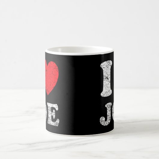 グランジ動揺して擦り切れたアウトスタイルI Love Joe コーヒーマグカップ (中央)