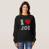 グランジ動揺して擦り切れたアウトスタイルI Love Joe スウェットシャツ (正面フル)