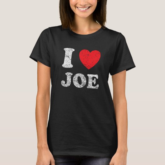グランジ動揺して擦り切れたアウトスタイルI Love Joe Tシャツ (正面)
