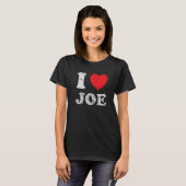 グランジ動揺して擦り切れたアウトスタイルI Love Joe Tシャツ (正面フル)
