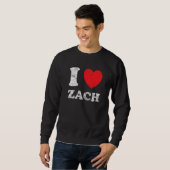 グランジ動揺して擦り切れたスタイルIラブZach スウェットシャツ (正面フル)