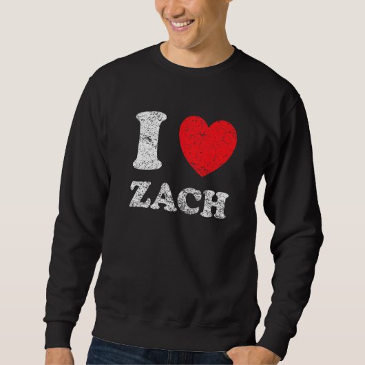グランジ動揺して擦り切れたスタイルIラブZach スウェットシャツ (正面)