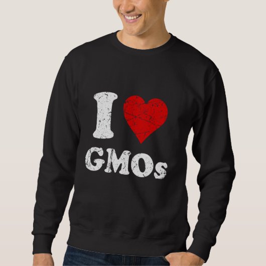 グランジ動揺して擦り切れたスタイルI Love GMO スウェットシャツ (正面)