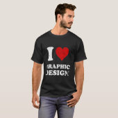 グランジ動揺して擦り切れたスタイルI Love Graphic De Tシャツ (正面フル)