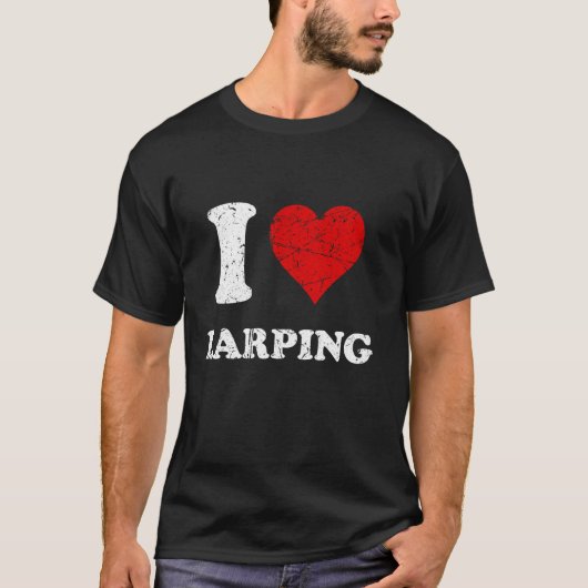 グランジ動揺して擦り切れたスタイルI Love Larping Tシャツ (正面)