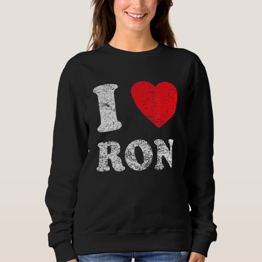 グランジ動揺して擦り切れたスタイルI Love Ron スウェットシャツ (正面)