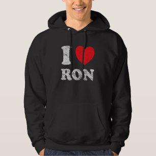 グランジ動揺して擦り切れたスタイルI Love Ron パーカ