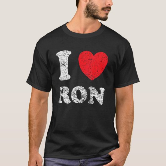 グランジ動揺して擦り切れたスタイルI Love Ron Tシャツ (正面)