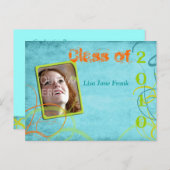 グランジ卒業はがき インビテーションポストカード (正面/裏面)