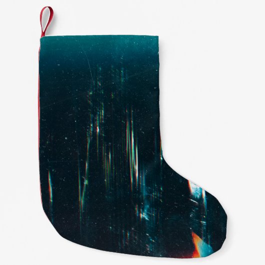 グランジ抽象芸術の背景破損した画面。オレンジ スモールクリスマスストッキング (正面)