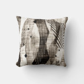 グランジ抽象芸術幾何ストライプのベージュ クッション (正面)