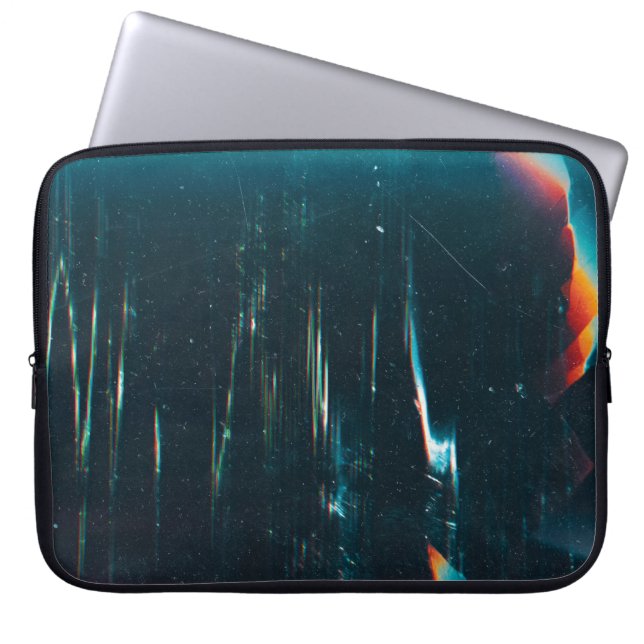 グランジ抽象芸術背景破損した画面。オレンジ ラップトップスリーブ (正面)