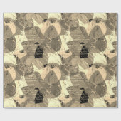 グランジ抽象芸術 ラッピングペーパー (フラット)