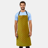グランジ水玉模様：水彩の背景 エプロン (着用した状態)