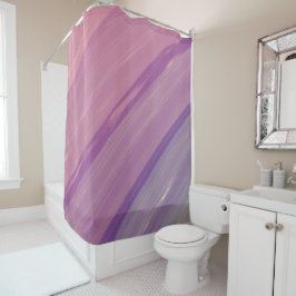 グランジ灰色、ピンク、紫 シャワーカーテン