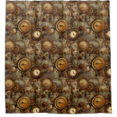 グランジ素朴時計(3) シャワーカーテン (正面)