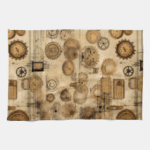 グランジ素朴時計(4) キッチンタオル (横)