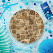 グランジ素朴時計(4) ペーパープレート (パーティー)