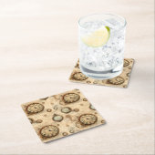 グランジ素朴時計(6) スクエアペーパーコースター (インサイチュ)