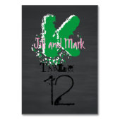 グランジ素朴Chalkboardスクリプトテーブルカード テーブルナンバー (裏面)