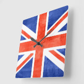グランジ統一された国国旗 スクエア壁時計 (傾斜)