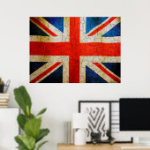 グランジ統一された国国旗 ポスター (ホームオフィス)