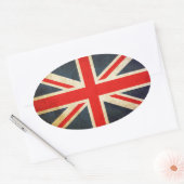 グランジ統一された国国旗 楕円形シール (封筒)