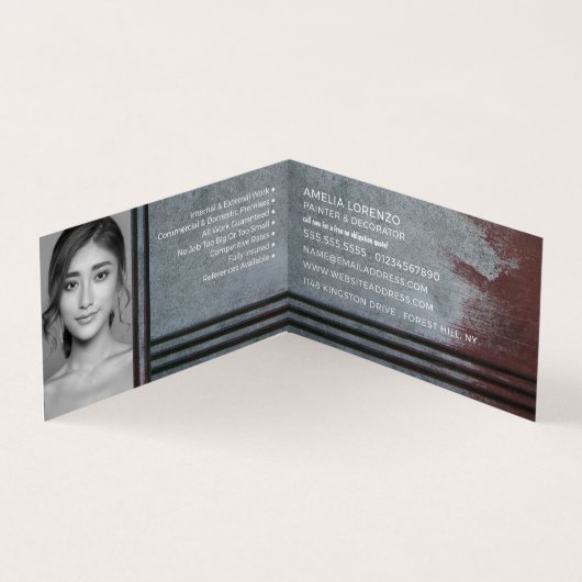 グランジ絵を描壁、画家、デコレータの写真 名刺 (内部)