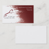 グランジ絵を描赤い馬のロゴ 名刺 (正面/裏面)