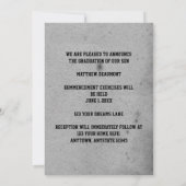 グランジ縁ど写真パネル卒業発表 招待状 (裏面)