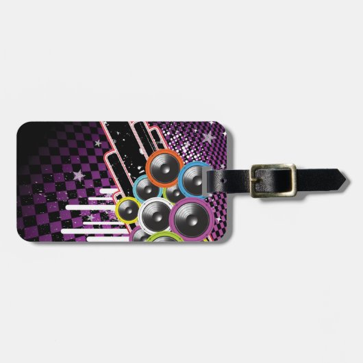 グランジ背景 ラゲッジタグ (正面横)