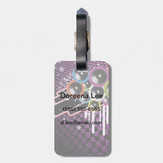 グランジ背景 ラゲッジタグ (裏面縦)