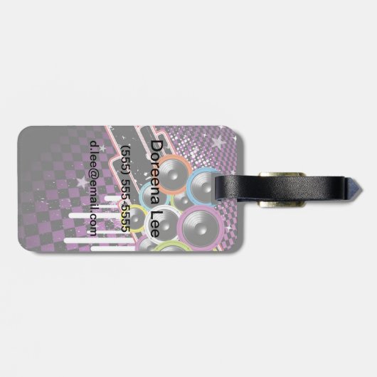 グランジ背景 ラゲッジタグ (裏面横)