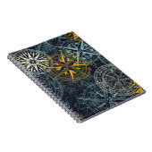 グランジ航海のバラ風コンパスヴィンテージヴィンテージ ノートブック (右側)