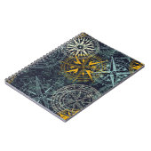 グランジ航海のバラ風コンパスヴィンテージヴィンテージ ノートブック (左側)