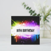 グランジ誕生日招待状 招待状 (スタンド正面)