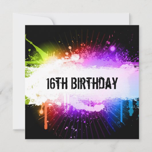 グランジ誕生日招待状 招待状 (正面)