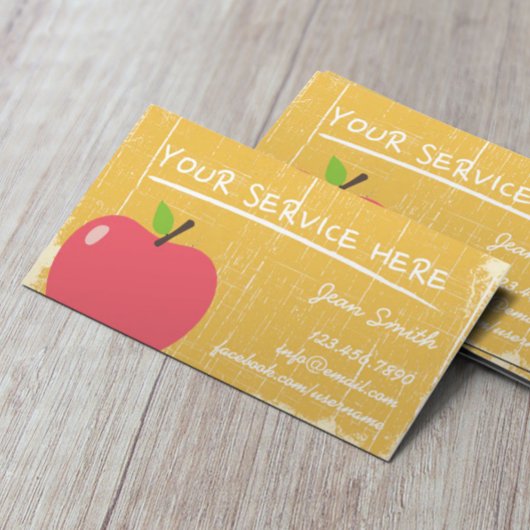 グランジ金ゴールドウッドテクスチャ&ビッグアップル 名刺