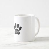 グランジ風ダメージ犬足跡 K-9 コーヒーマグカップ (正面右)