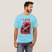 グランジ風デザインのハート型ギフト Tシャツ (正面フル)