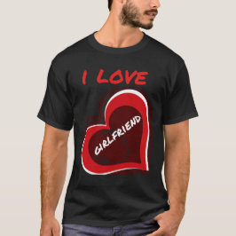 グランジ風デザイン: 彼女大好きハート Tシャツ