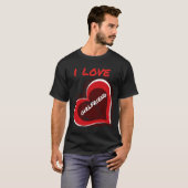 グランジ風デザイン: 彼女大好きハート Tシャツ (正面フル)