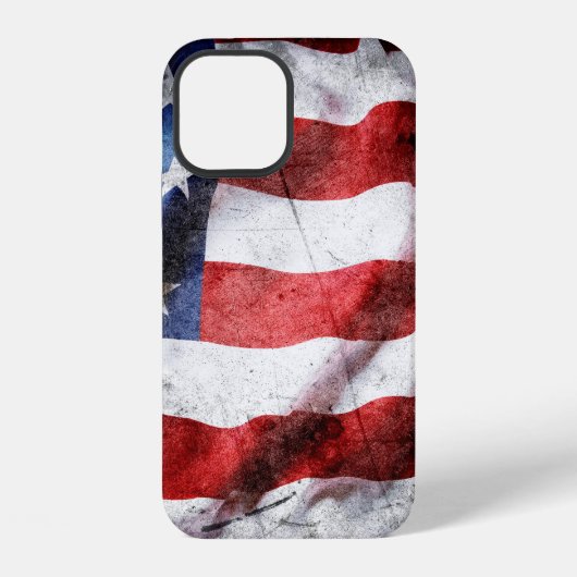 グランジ アメリカ国旗 iPhoneケース (裏面)