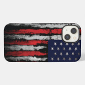 グランジ アメリカ国旗 iPhoneケース (裏面横)