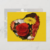 グランジ・エッジ・ハート・ブーケ ポストカード (正面/裏面)