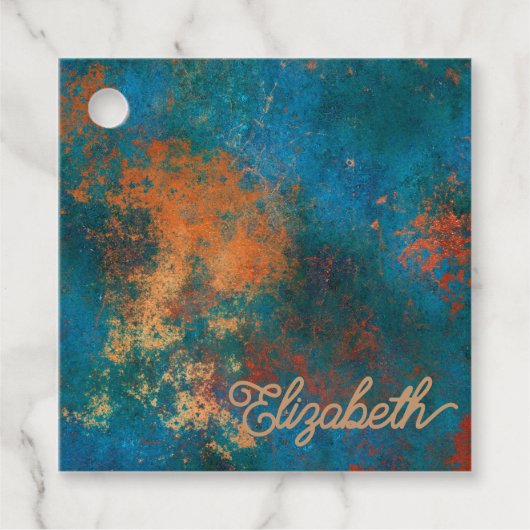 グランジ・コッパー・パティーナとターコイズ フェイバータグ (正面)