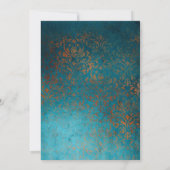 グランジ・コッパー・パティーナ & ターコイズ バーチャルウェディング 案内状 (裏面)