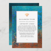 グランジ・コッパー・パティーナ & ターコイズ バーチャルウェディング 案内状 (正面/裏面)