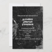 グランジ コンクリート 3 フォト ボーイズ ガイズ 卒業式 招待状 (裏面)