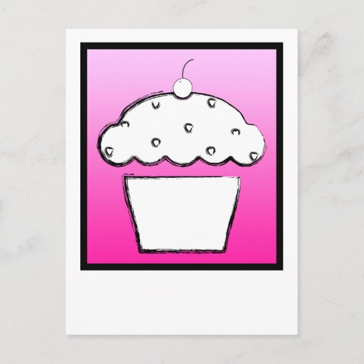 グランジ チェリー カップケーキ ポストカード (正面)